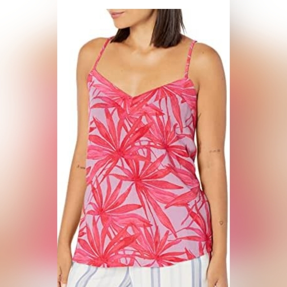 NWT P.J. Salvage Tranquil Palms cami (L) & shorts (M) set in lilac/fuschia - Picture 3 of 14